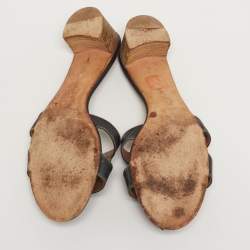 Pre Owned صندل هيرمس أواسيس جلد أسود مقاس 41