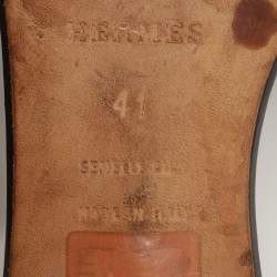 Pre Owned صندل هيرمس أواسيس جلد أسود مقاس 41