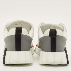 مملوكة مسبقًا حذاء رياضي هيرمس جلد وسويدي أبيض/رمادي مقاس 37.5