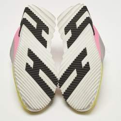 Pre Owned Hermès Bouncing Size 38 Multicolor Knit Fabric and Suede Low Top Sneakers