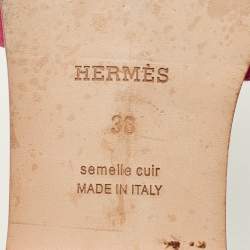 Pre Owned صندل فلات هيـرمس أوران جلد وردي مقاس 36