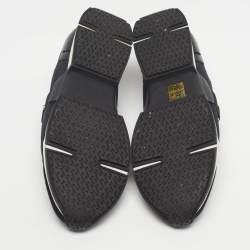 Pre Owned حذاء رياضي هيرمس ران جلد ونيوبرين أزرق كحلي/أسود مقاس 39