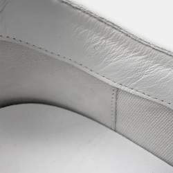 Pre Owned Hermes Get Sneakers Gray/White/Black Canvas Leather Size 38