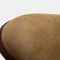 Pre Owned Hermes Forever Side Gore Boots Brown Suede Size 38