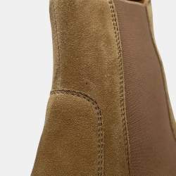 Pre Owned Hermes Forever Side Gore Boots Brown Suede Size 38