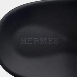Pre Owned Hermes Sandals Extra Black Leather Rubber Size 38