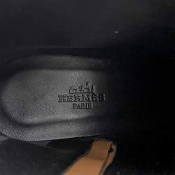 Pre Owned حذاء بوت قصير بسحاب جانبي هيرمس ديمارش جلد بني مقاس 38