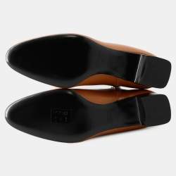 Pre Owned حذاء بوت قصير بسحاب جانبي هيرمس ديمارش جلد بني مقاس 38