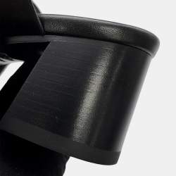 Pre Owned Hermes Gabby Sandals Black Leather Size 37