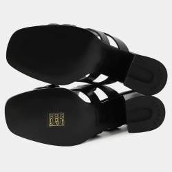 Pre Owned Hermes Gabby Sandals Black Leather Size 37