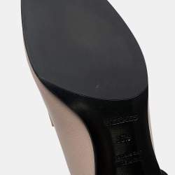 Pre Owned Hermes Paris Loafers Beigepink Leather Size 36H