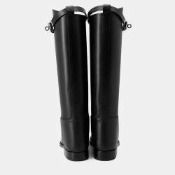 Pre Owned Hermes Jumping Long Boots Black Leather Size 36H