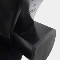 Pre Owned Hermes Boots Furre 60 Black Leather Size 38