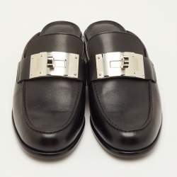 مملوكة مسبقًا Hermes Lota Size 38 Black Leather Mules