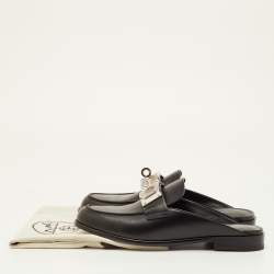 مملوكة مسبقًا Hermes Lota Size 38 Black Leather Mules