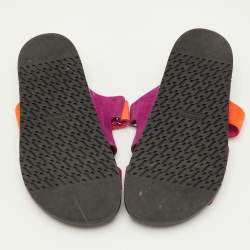 مملوكة مسبقًا Hermes Chypre Size 38.5 Pink/Orange Suede Flat Sandals