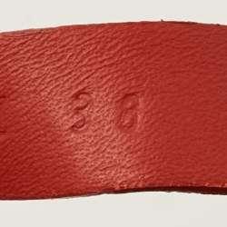 Pre Owned Hermes Slouch Size 38 Red Leather and Suede Ankle Length Boots