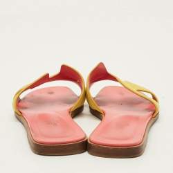 Pre Owned شبشب مسطح هيرمس أوران سويدي أصفر مقاس 37