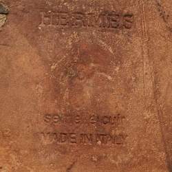 Pre Owned شبشب مسطح هيرمس أوران سويدي أصفر مقاس 37