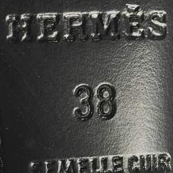 Pre Owned صندل هيرميس بريميير جلد وردي وشمواه بحزام عند الكاحل مقاس 39