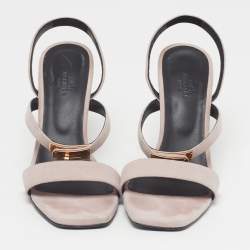 مملوكة مسبقًا Hermes Glamour Size 41 Grey Suede Slingback Sandals