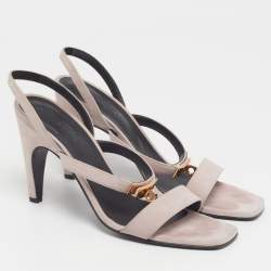 مملوكة مسبقًا Hermes Glamour Size 41 Grey Suede Slingback Sandals
