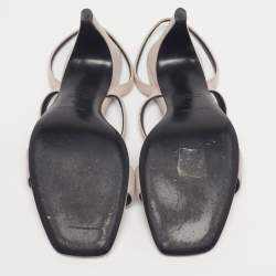 مملوكة مسبقًا Hermes Glamour Size 41 Grey Suede Slingback Sandals