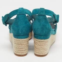 Pre Owned صندل إسبرادريل هيرمس إلدا إسفين جلد بني مقاس 38