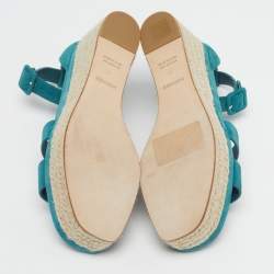 Pre Owned صندل إسبرادريل هيرمس إلدا إسفين جلد بني مقاس 38