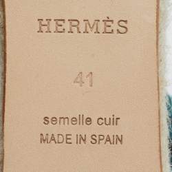 Pre Owned صندل إسبرادريل هيرمس إلدا إسفين جلد بني مقاس 38