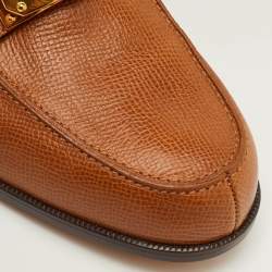 Pre Owned Hermes Kelly Size 38 Brown Leather Slip On Loafers