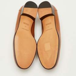 Pre Owned Hermes Kelly Size 38 Brown Leather Slip On Loafers