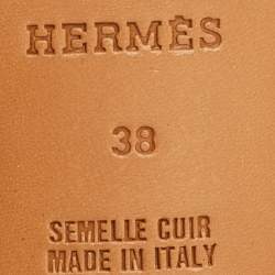 Pre Owned Hermes Kelly Size 38 Brown Leather Slip On Loafers