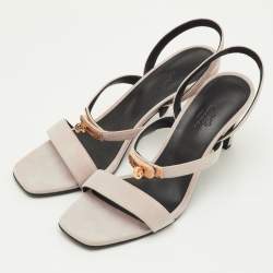 مملوكة مسبقًا صندل هيرميس نعال خلفية غلامور شامواه زهري فاتح مقاس 40