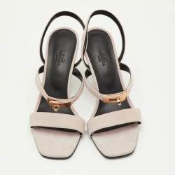 مملوكة مسبقًا صندل هيرميس نعال خلفية غلامور شامواه زهري فاتح مقاس 40