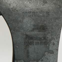 Pre Owned Hermes Encens Size 36 Black Leather Ankle Strap Sandals