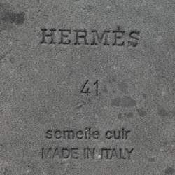 Pre Owned Hermes Giulia Size 41 White Leather Flat Slides