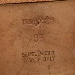 Pre Owned Hermès Oran Size 36 White Leather Flat Slides