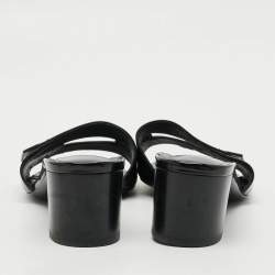 Pre Owned Hermes View Size 35 Black Patent Leather Slide Sandals