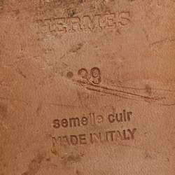 Pre Owned Hermès Oran Size 39 Yellow Suede Flat Slide