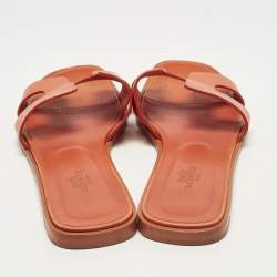 Pre Owned صندل فلات هيـرمس أوران جلد وردي مقاس 36
