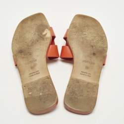 Pre Owned صندل فلات هيـرمس أوران جلد وردي مقاس 36