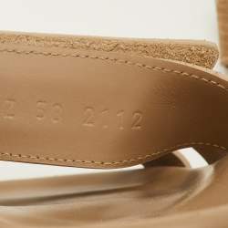 مملوكة مسبقًا صندل فلات سلايد هييرميس شيبر شامواه منقوش بيج مقاس 38