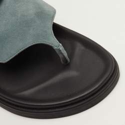 مملوكة مسبقًا Hermès Empire Size 40 Blue Suede Flat Thong Sandals