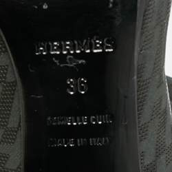 Pre Owned Hermes H Logo Size 36 Black Leather Knee Length Boots