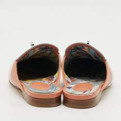 Pre Owned Hermes Oz Size 39 Tricolor Leather Flat Mules