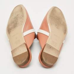 Pre Owned Hermes Oz Size 39 Tricolor Leather Flat Mules