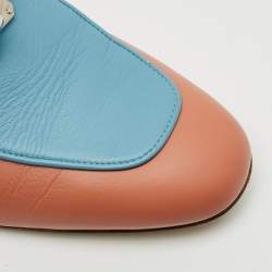 Pre Owned Hermes Oz Size 39 Tricolor Leather Flat Mules