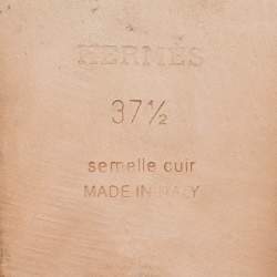 Pre Owned صندل سلايد هيرمس أوران جلد أسود مسطح مقاس 37