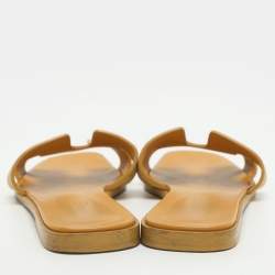 مملوكة مسبقًا صندل مسطح سويدي أصفر هيرمس أوران مقاس 39